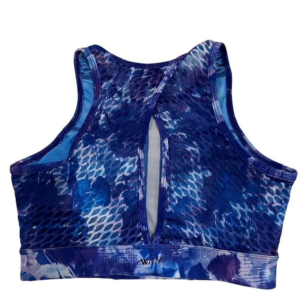 Peloton Womens Sports Bra Small High Neck Keyhole Abstract Print Athletic Yoga - Picture 2 of 11